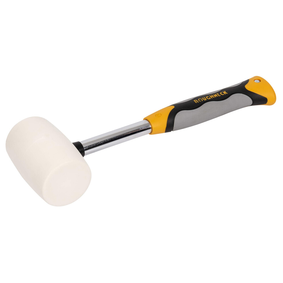 ROU61216 Non Marking White Rubber Mallet With Soft Grip Handle 16 oz/454 g