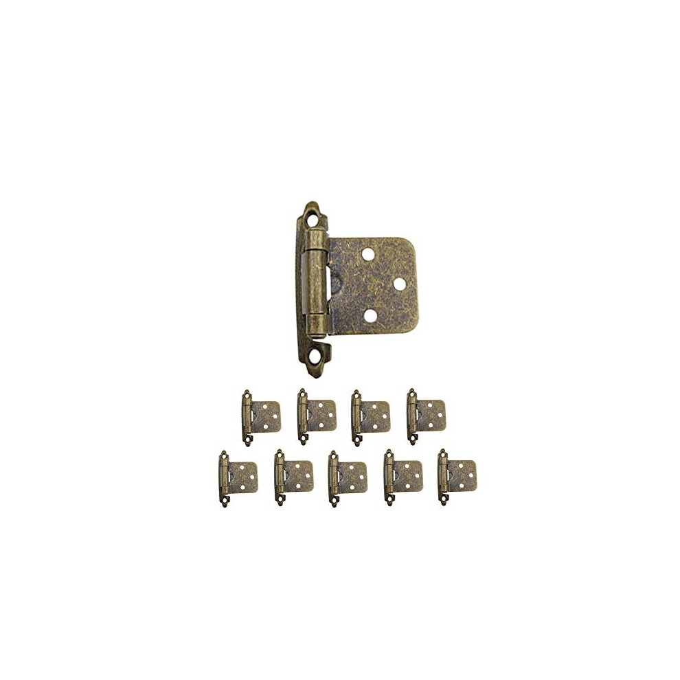 Overlay Cabinet Hinge, Tiberham Heavy Duty Retro Style Face Mount Flush Cabinet Hinges, Semi-Concealed Variable Overlay Hinge for Cabinet Closet Door