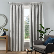 Textured Rib Weave Pencil Pleat Blackout Lined Curtains Thermal Insulated for Bedroom and Living Room 66 x 72 Inch Grey 2 Panels