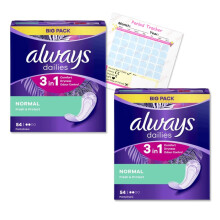 Always Dailies Panty Liners Normal 108x Pantyliners | Fresh & Protect 3 in 1 | Comfort, Protection and Freshness | Odour Neutralising | Pack of 2X 54