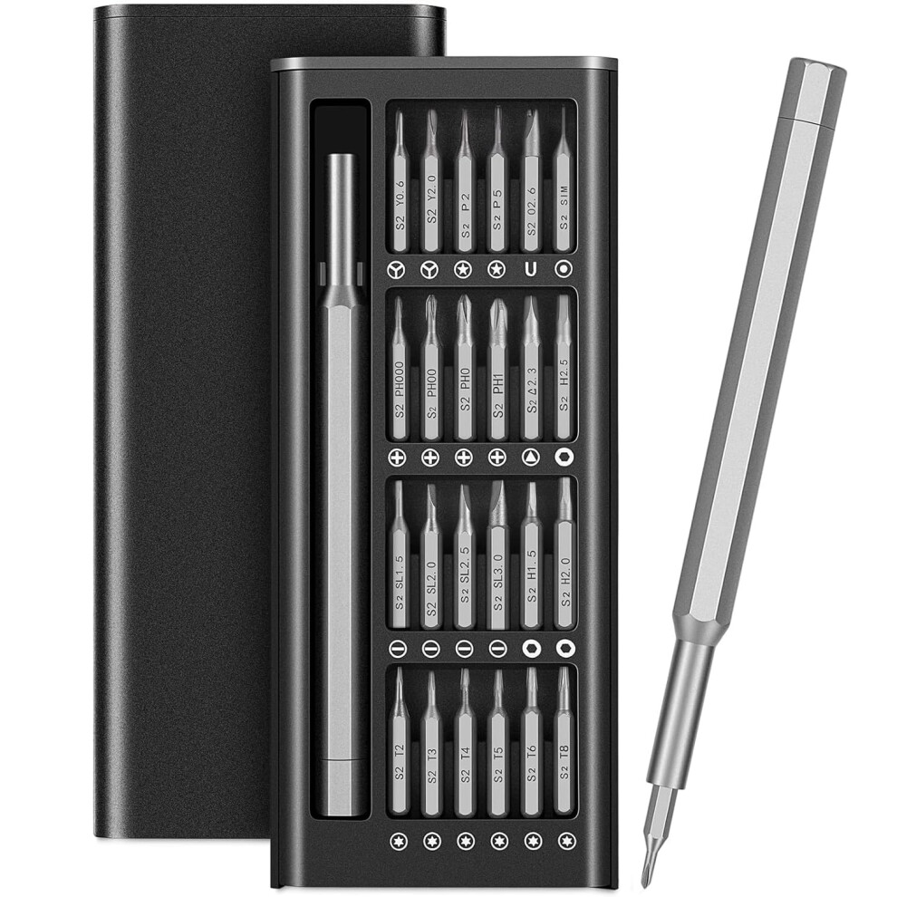 Precision Screwdriver Set Mini Screwdriver Tool Kit Magnetic Driver Bits Pocket Set Manual 24 in 1 Screwdriver Set Repair Tool Set for Phone, PS4, PS5