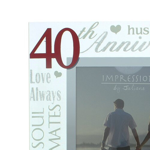ukgiftstoreonline 40th Ruby Wedding Anniversary Photo Frame New Boxed 1