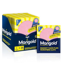 Squeaky Clean Flexi Microfibre Cloth, Case Pack of 25 Singles, Streak Free Microfibre Cleaning Cloths, Multifunctional Reusable Cloths for All