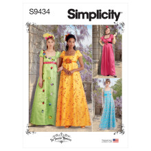 Sewing Pattern S9434 Misses' and Women's Regency Era Style Dresses,White,SS9434AA