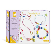 - 3-Piece Make-Your-Own Rainbow Jewellery Set - 2 Bracelets & 1 Necklace - Les Ateliers Bijoux - Kids' Crafts Kit - Dexterity & Concentration -