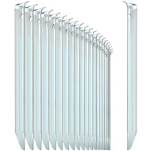 COM-FOUR 24x tent pegs made of steel - semi-circular, robust ground pegs for camping and outdoors - ideal for normal ground - with a hole for a peg