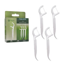Biodegradable Dental Tooth Floss Picks - Vegan Corn Starch Floss Harps for Healthy Gums and Fresh Breath - Floss Sticks Dental Eco Friendly (50 Count)