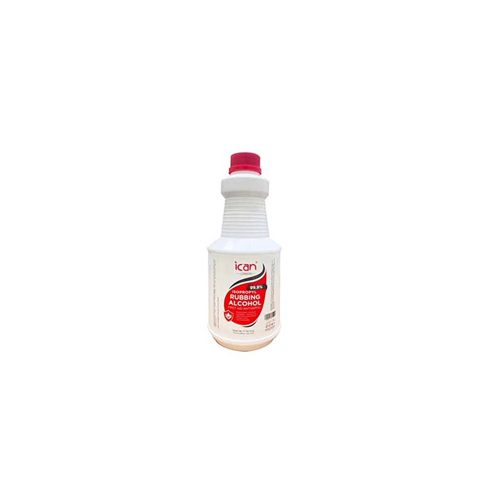 Ican London Isopropyl Rubbing Alcohol 99.9% First Aid Antiseptic Disinfectant 1000Ml (1 Litre)