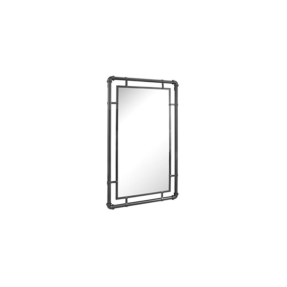 Wall Mirror, Metal, Black, 29.1" x 16.7"