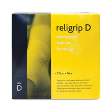 Religrip REL464 Compression Tubular Bandage For Arms, Legs And Feet, Natural Colour, High Support And Confort, Tube Size D (7.5cm x 10m)