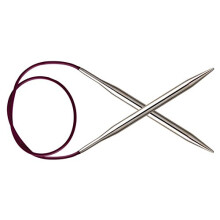 KP10972 Nova Metal: Knitting Pins: Circular: Fixed: 25cm x 2.25mm, Electroplated hollow brass, Silver, 25 x 0.23 x 0.23 cm