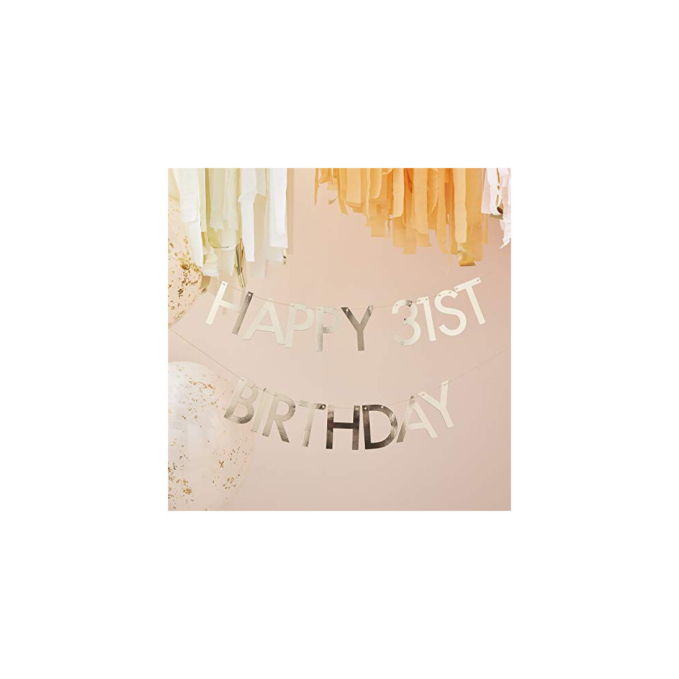 Gold Foil Customisable Happy Birthday Hanging Bunting Decoration 150cm