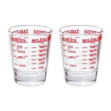 Measuring Cups 2 Pieces Small Measuring Cup with 4 Kinds of Scale Shot Glass Measuring Cup for Small Amount Liquid - 30 Millilitre