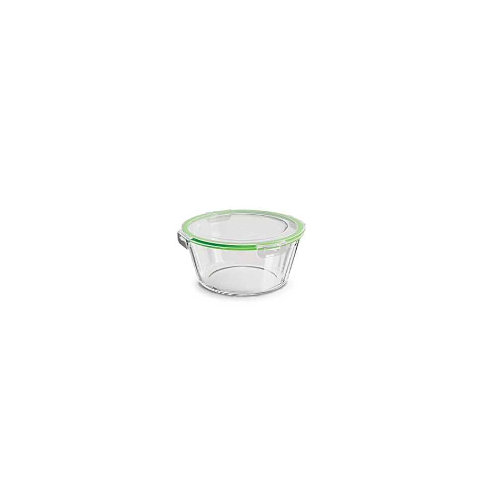 Glass Airtight Food Storage Container - 2.3LÂ Capacity with Clip LockÂ - Easy Storage & Keeps Food Fresh - Freezer & Oven Safe, P508547