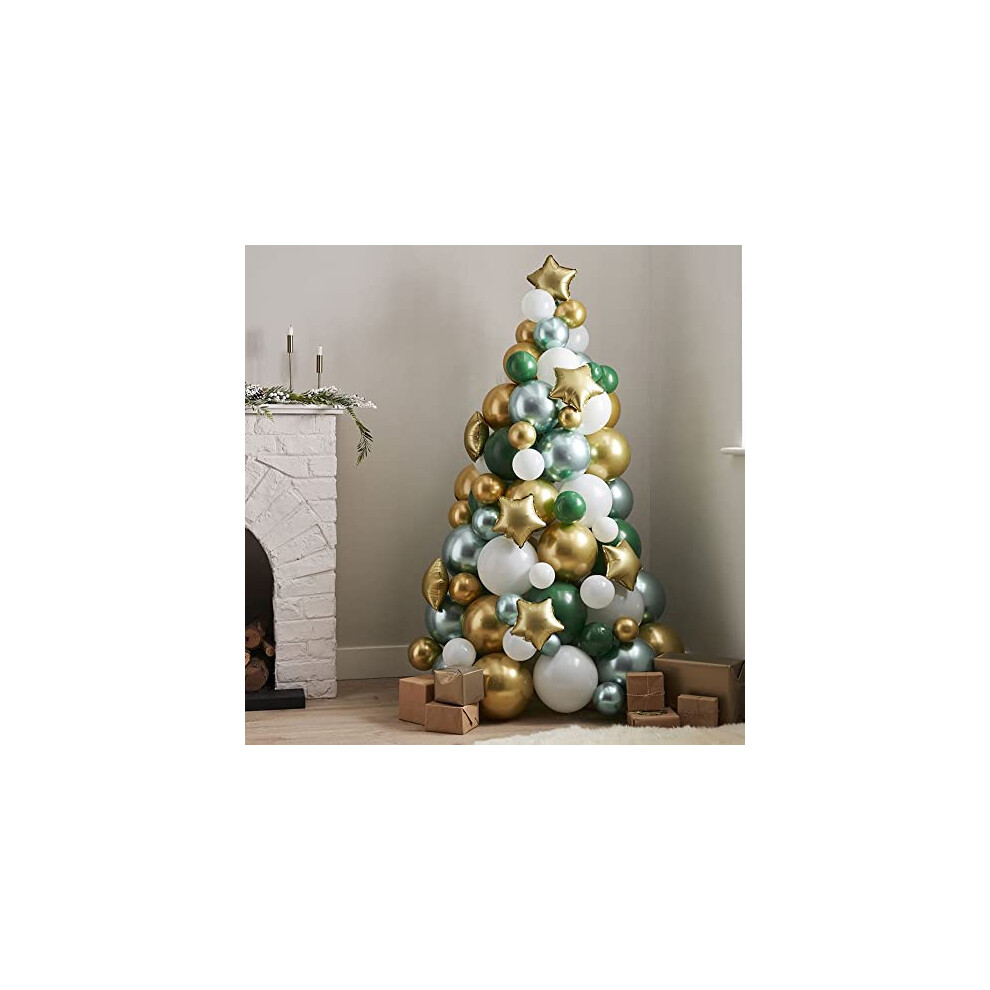 Green Gold And White Balloon Christmas Tree 114 Balloons per pack