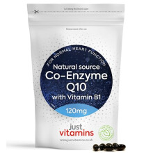 Co-Enzyme Q10 (CoQ10) 120mg with Vitamin B1-90 Capsules | 3 Month Supply 100% Pure Co Q10 Premium Naturally Fermented & Oil Encapsulated for High