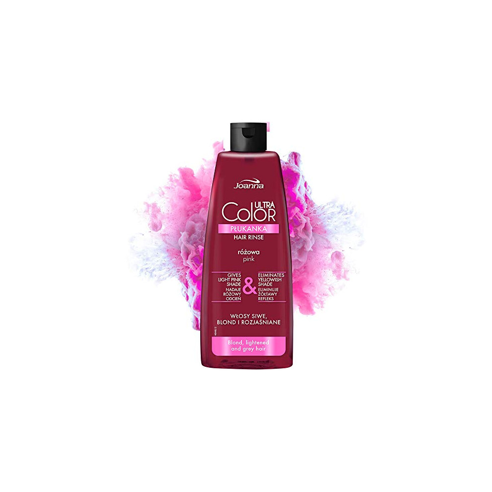 Joanna Pink,Grey Ultra Color - Pink Hair Rinse For Blond And Light Hair - Pink Pastel Shade - Natural Shine & Hair Care - Eliminates Yellowish Hues Of Grey Blonde