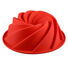 9.3" Large Spiral Round Shaped Silicone Pan DIY Moulds - Non Stick Cake Tin Silicone Bakeware Mold Tray for Anniversary Cake, Large Jelly, Loaf,