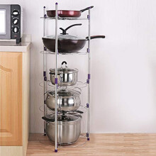 Pot Rack Pan Saucepan Stand 5 Tier Wire Shelving Unit Stand Home Multi-Functional Kitchen Pans Pots Storage Shelf Organizer Holder Standing for Home