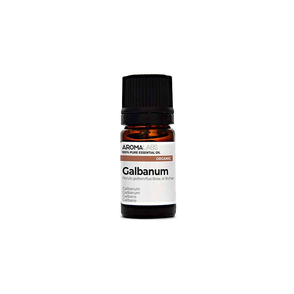 BIO - Galbanum Essential Oil - 5mL - 100% Pure, Natural, Chemotyped and AB/Cosmos Certified - AROMA LABS (French Brand)