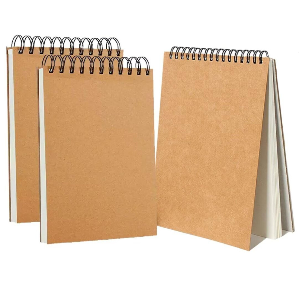 Sketch Book Pad, 3 Pack A5 Drawing Book Spiral Bound,160GSM Art Book, Durable Acid Free Sketchbook for Painting, memos, Graffiti and Artist Sketch Pad