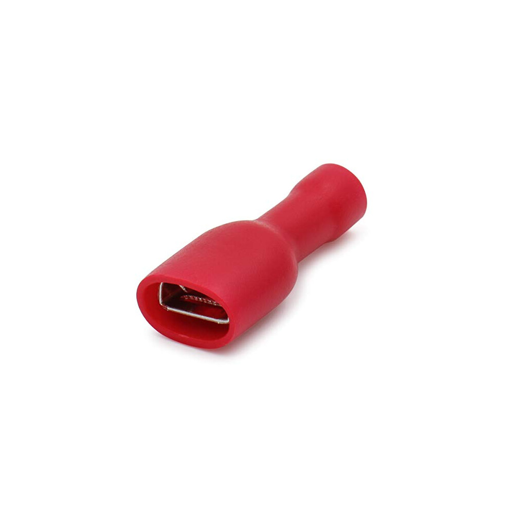 Female Quick Disconnects Vinyl Fully Insulated 6.3 X 0.8 Mm Cable Terminal For 0.5-1.5Mmâ² (22-16 Awg) Red 100Pack 670534175484