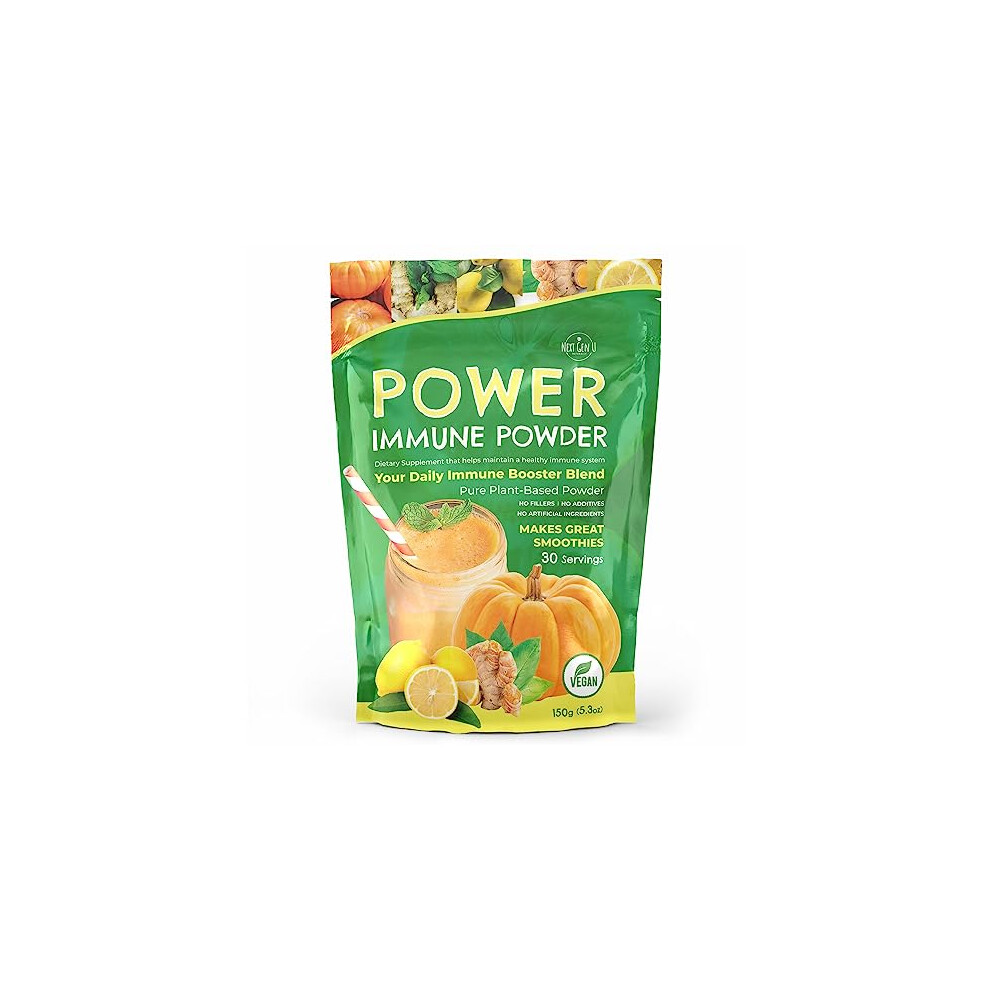 Ngu Next Gen U Immune Support Supplement Powder 150G, Superfood Booster For Adults, Vegan Immunity Health Powder For Smoothies, Plant - Based & Gluten Free W/Natural