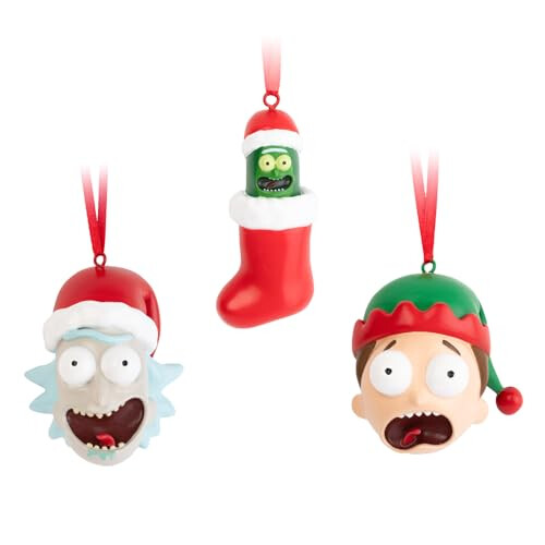 Rick And Morty Christmas Ornaments | Set Of 3 - Rick & Morty & Pickle Rick | Rick And Morty ...
