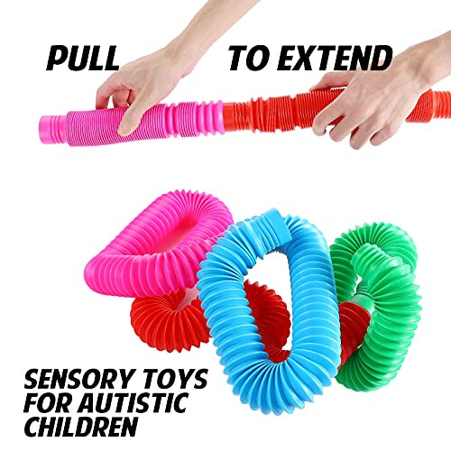 Pop Multi-Color XL Tubes (Toobs) Sensory Toy - 4 Pack 1