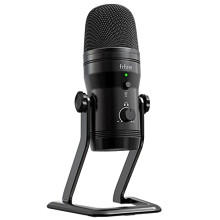 Podcast Microphone Four Pickup Patterns USB Mic with Mute Button, Gain Knob& Monitoring Headphone Jack Computer Mic for Recording Instruments, YouTube