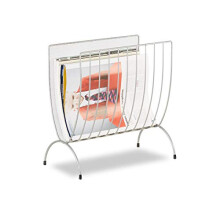 Mesh Newspaper Stand, Metal Newspaper Bin, Freestanding Rack, H x W x D 35 x 34 x 18 cm, Silver