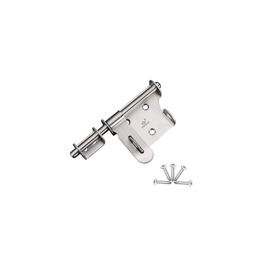 1 Piece Slide Bolts Lock, Stainless Steel Latch, Home Gate Latches Sliding Gate Latch Bolt Heavy Duty Slide Bolt Latch Safety Door Lock, for Shed
