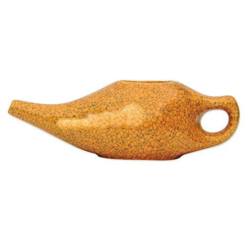 Ancient Impex Ceramic Neti Pot (270 Ml Capacity) with 5 Sachets of Neti Salt + Instructions Leaflet | Natural Treatment for Sinus, Infection and
