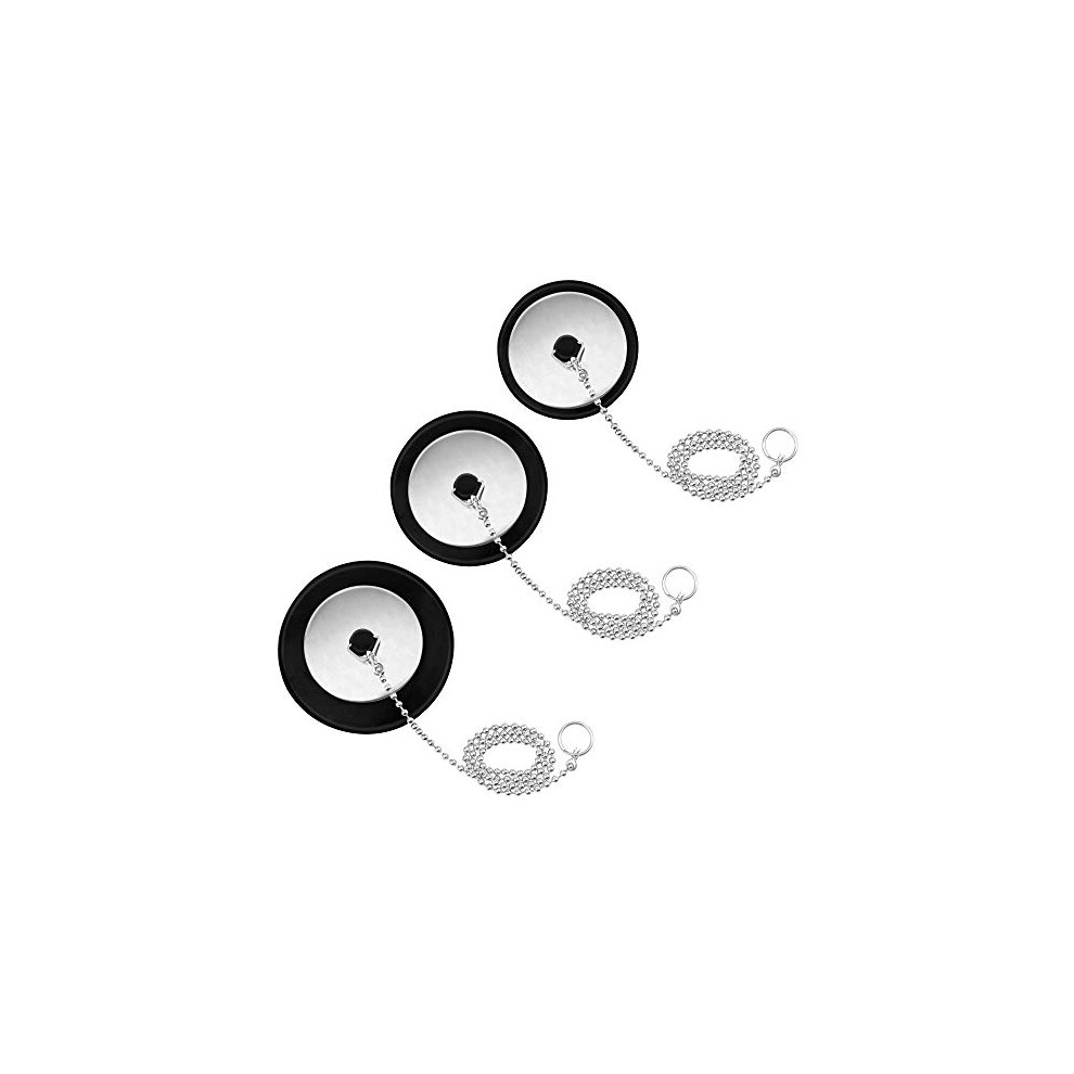 Bath Sink Plug, Universal Basin Waste Plug, Rubber Drain Stopper with 420mm Stainless Steel Ball Chain for 40mm / 43mm / 50mm Drain