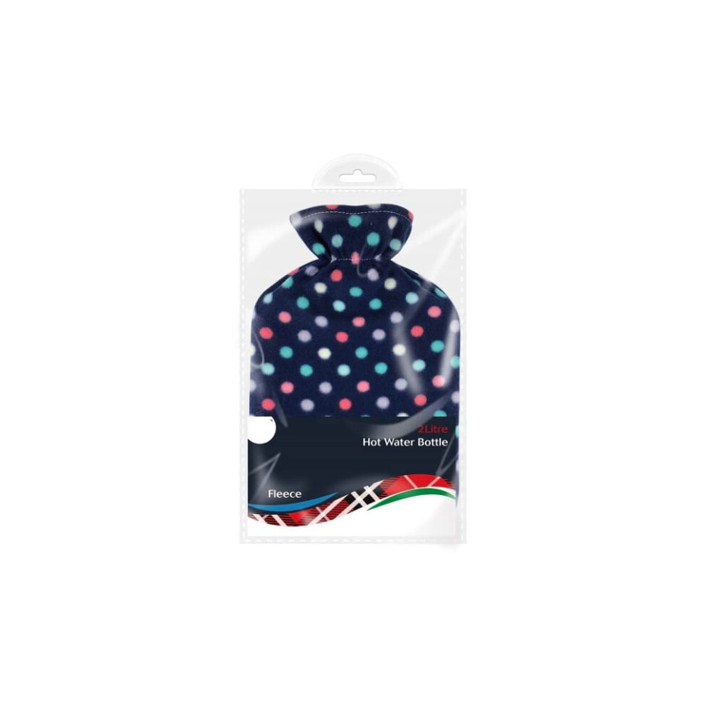 Glamza 2L Hot Water Bottle With Cover Uk - Natural Rubber 2 Litre Hot Water Bottle - Perfect Hot Water Bag For Pain Relief, Hand Feet Warmer And Cold