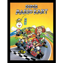 Super Mario Kart Retro Memorabilia, MDF, Multi-Colour, 30 x 40cm