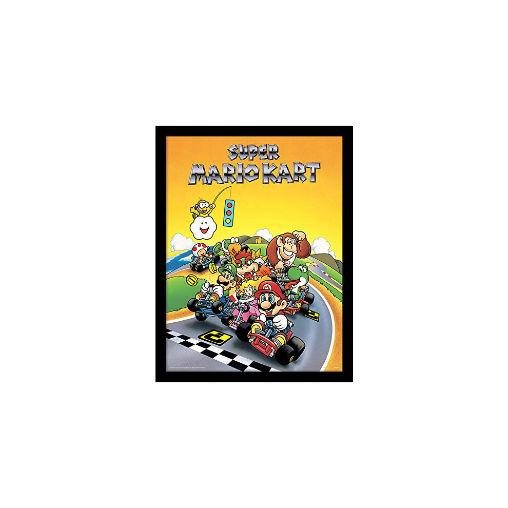 Nintendo Super Mario Kart Retro Memorabilia, Mdf, Multi-Colour, 30 X 40Cm