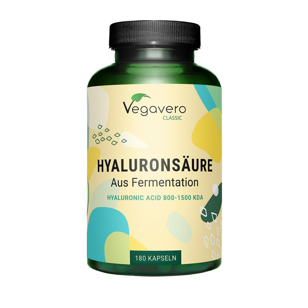 Vegavero Hyaluronic Acid Supplements | No Additives, Lab-Tested | High Strength 600Mg With 800-1500 Kda | 180 Hyaluronic Acid Capsules (6 Months) | Vegan