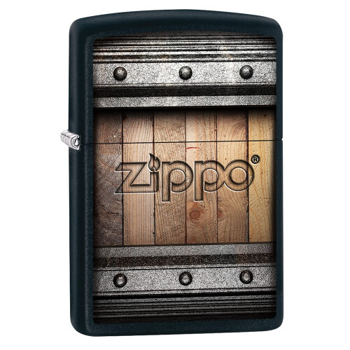 Zippo Lighter, Wood, Black Matte, One Size