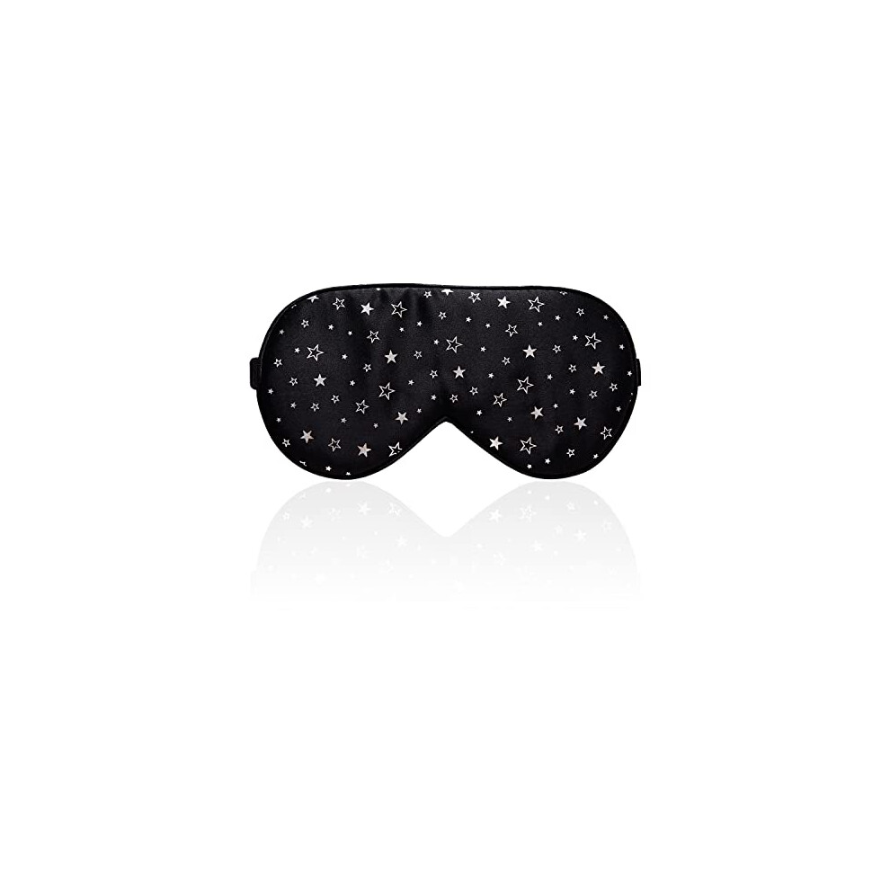 Townssilk 100% Silk Sleep Mask With Adjustable Strap,Comfortable And Super Soft Eye Mask Ultimate Sleeping Aid,Blindford Silver Stars