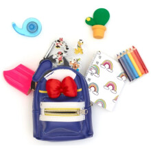 Donald Duck Blue Mini Backpack Pencil Case Micro Pack with 6 Stationery Items