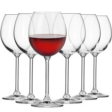 Red Wine Glasses | Set of 6 | 350 ML | Venezia Collection | Wine Tasting Set, Crystal Wine Glasses, Large Red Wine Glass, White Wine Glasses | Home,