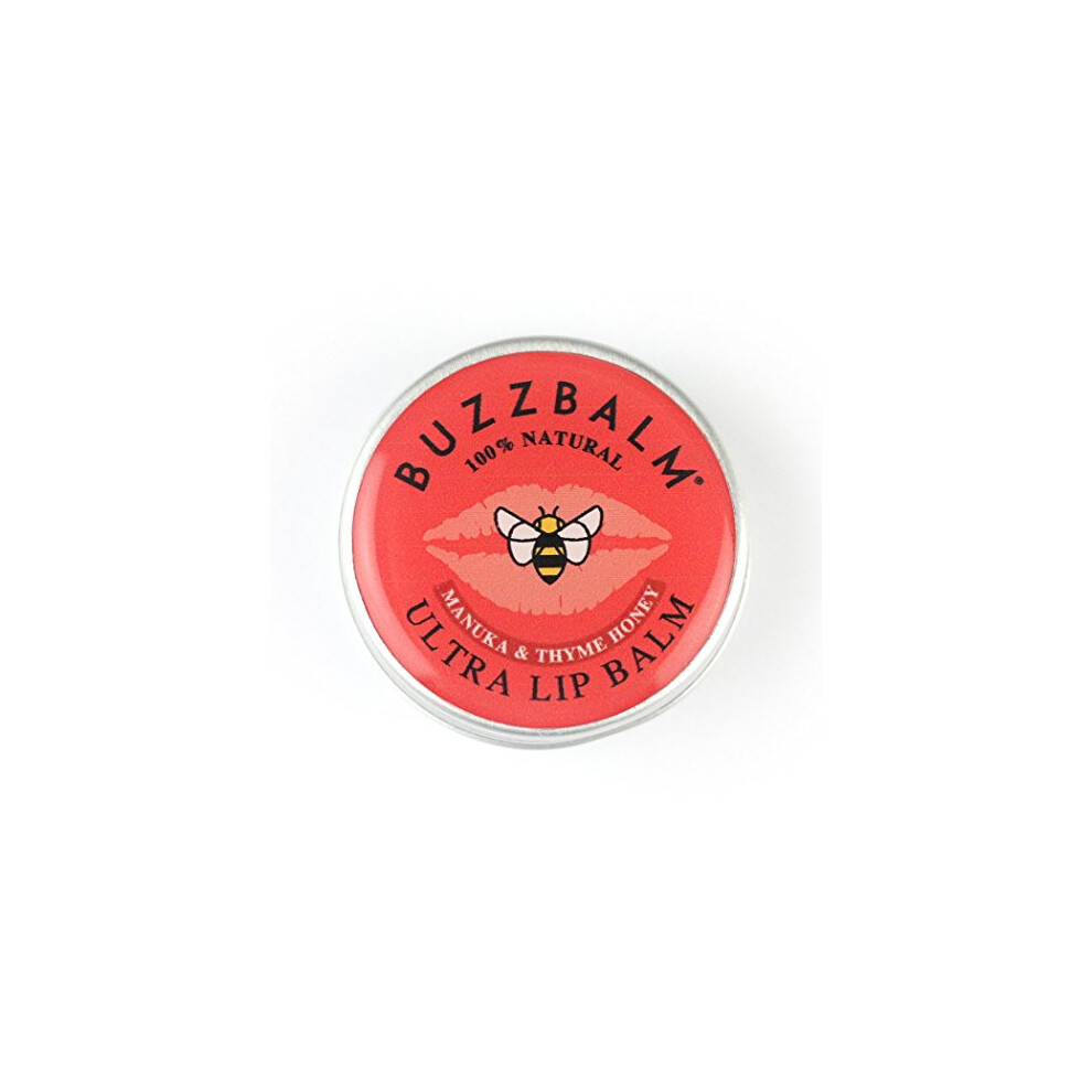 Buzzbalm Beeswax Lip Balm For Cracked Lips - Chapped Lips Treatment For Dry Lips - 100% Natural Lip Balms With Beeswax Thyme & Manuka Honey (8.5G)