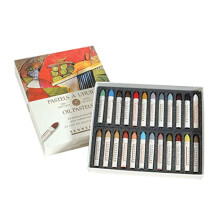 Oil Pastels Assorted PKG, Wood Glass Metal, 24 Count (Pack of 1)