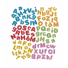 EX594 Glitter Letter (Pack of 850) Puffy Scrapbook Stickers in Fun Self Adhesive Foam Shapes, Vinyl, Assorted, 1cm-1.5cm