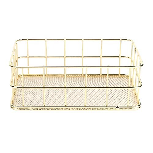 Metal Organizer Basket, Small Golden Basket, Golden Wire Basket, Golden