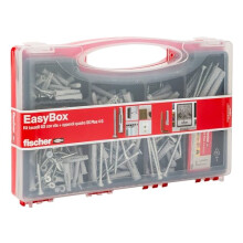 513433 Kit Easy Box dowels and Assorted Screws for Fixing on Solid Masonry, Grey, Set of 136 Pieces