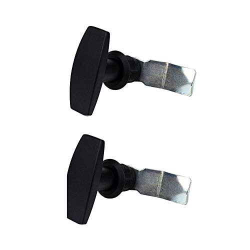 2Pcs Handle Lock,Black 'T' Handle,Alloy Cupboard Locker,Tool Box Garage ...