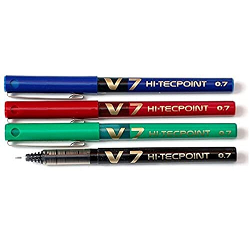 Pilot Pilot V7 Hi-Techpoint Rollerball 4er Set Schwarz/Blau/Grün/Rot