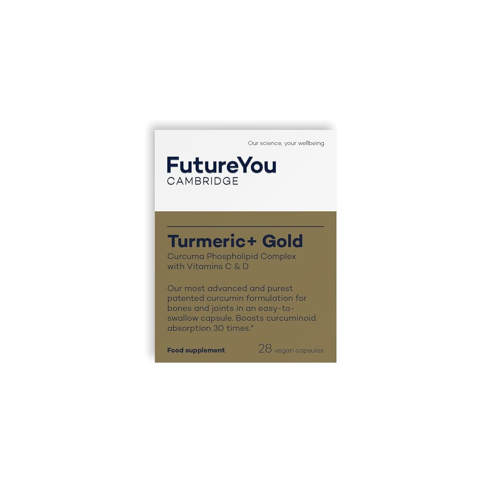 Futureyou Cambridge Turmeric+ Gold High-Strength Curcumin (Meriva-Patented) 28 Capsules With Vitamins C & D Â Joint & Muscle Support | Cpre-2022-014148
